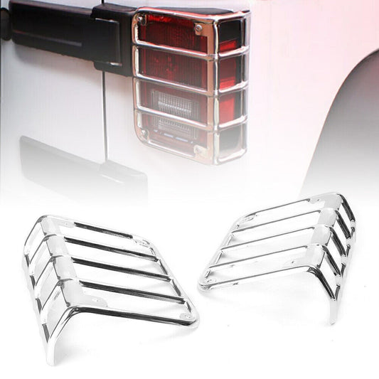 ya 2 6.29 Pair Chrome Steel Rear Tail Light Guard Cover for Jeep for Wrangler JK 2007-2016