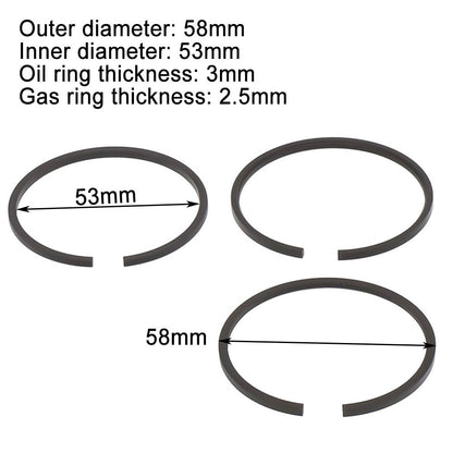 ya 14 Air Compressor Piston Ring Set Replacement Parts for 55mm Cylinder (3pcs)