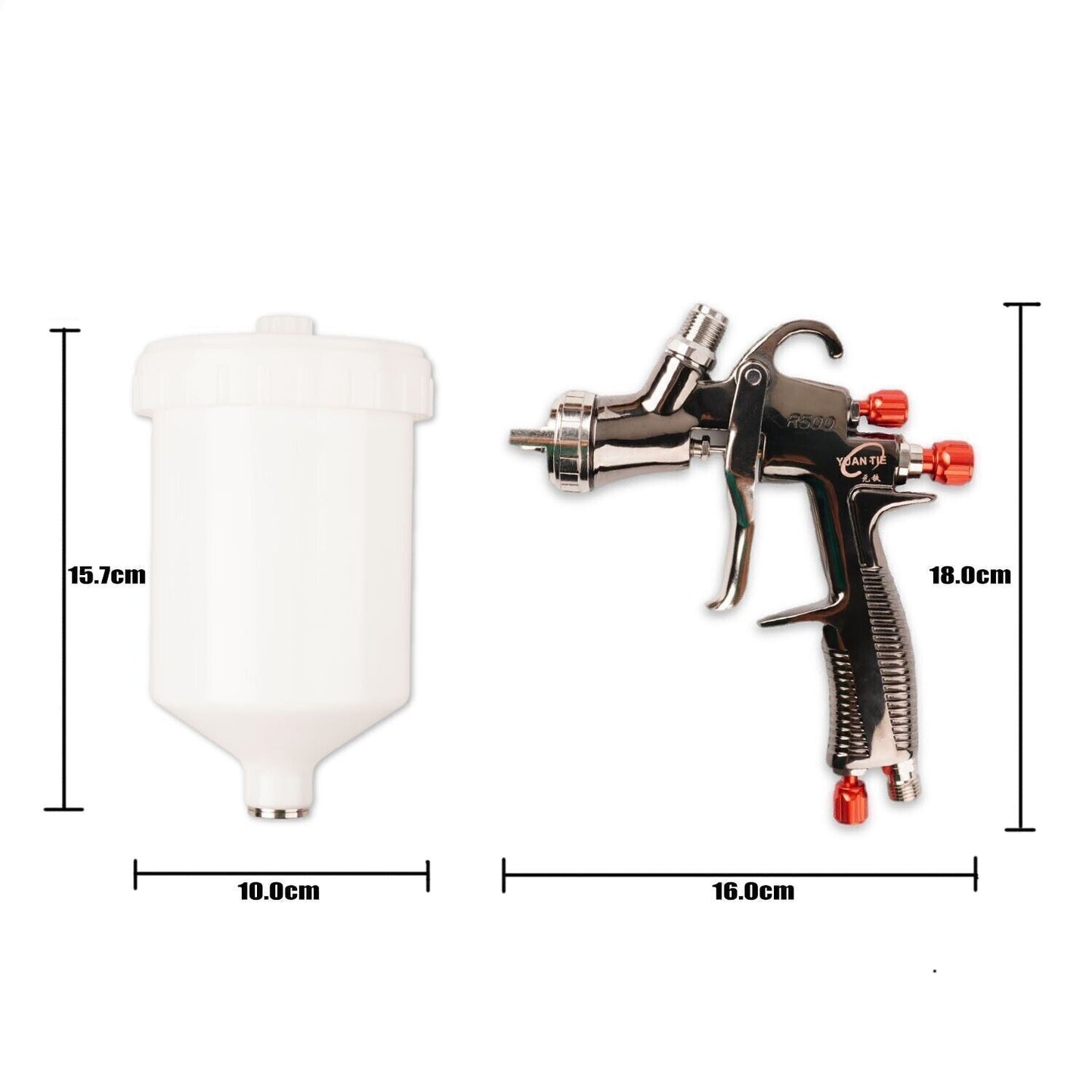 ya 1 7.7 R500 LVLP Air Spray Gun Car Gravity Airbrush Painting Gun Kits 1.3mm NozzleB7iP