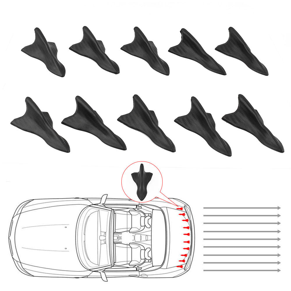 ya 3 6.25.3 10Pcs Universal Vortex Generator Diffuser Shark Fin Set For Wing Spoiler Perfect