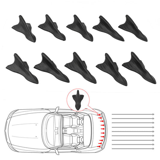 ya 3 6.25.3 10Pcs Universal Vortex Generator Diffuser Shark Fin Set For Wing Spoiler Perfect