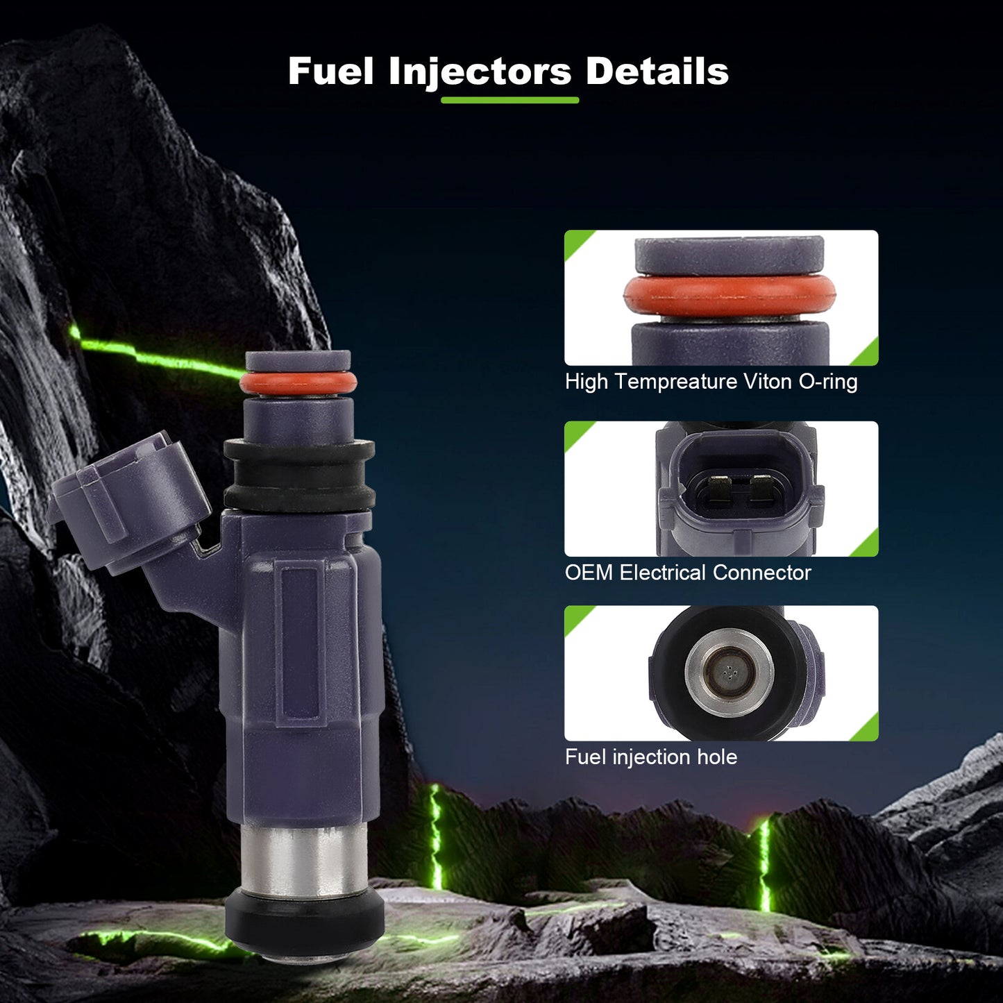 ya 1 8.5.1 4pcs Fuel Injectors for 2001-2003 for Mazda Protege 2002-2003 for Mazda Protege5 2.0L