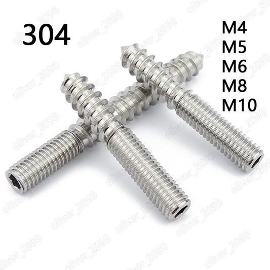 304SS Hex Socket Hanger Bolt Double Headed Bolt Self-Tapping Screw for Furniture