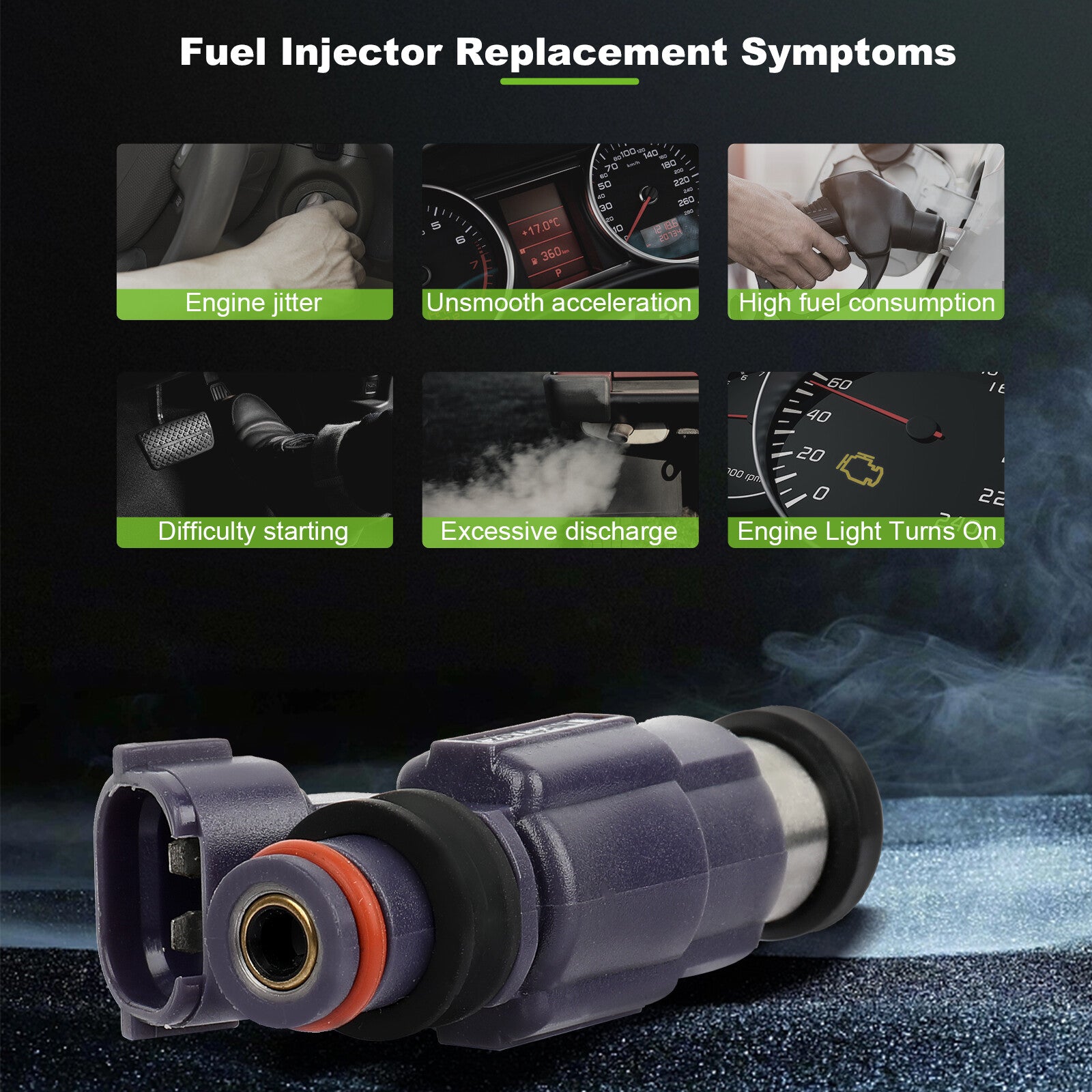 ya 1 8.5.3 4pcs Fuel Injectors for 2001-2003 for Mazda Protege 2002-2003 for Mazda Protege5 2.0L