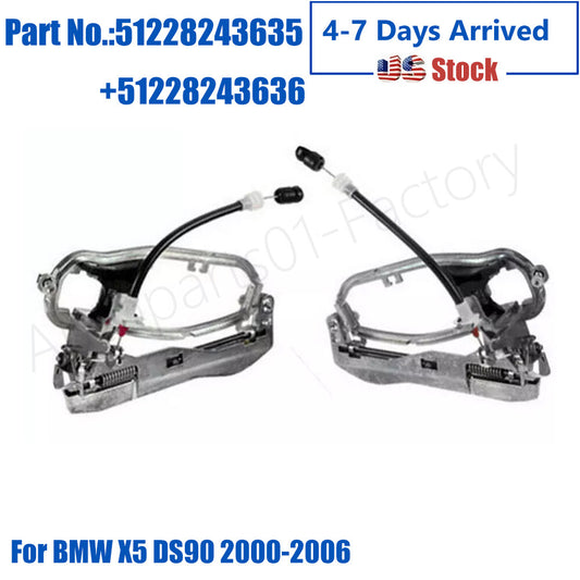ya 5 8.7 Set of 2PCS Outside Door Handle Rear Exterior Carrier For 2000-2006 for BMW X5