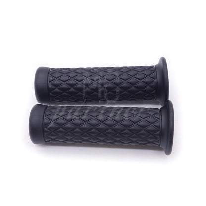 ya 5 8.7 New 7/8 Black Vintage Rubber Handlebar Hand Grip For Bobber Cafe Racer Custom