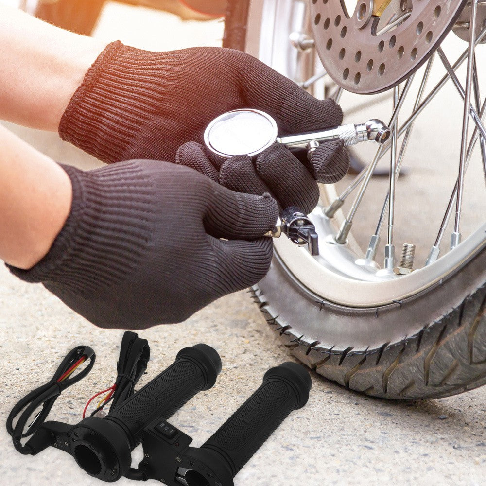ya 5 8.7 Pair of 12V Motorcycle 22mm Electric Heated Grips Handle Handlebar (Black)
