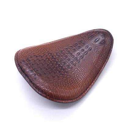 ya 5 8.7 Brown Crocodile PU Leather Solo Drive for Seat for Harley Chopper Bobber Custom