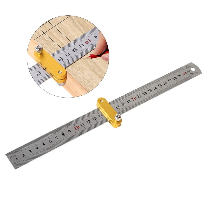 ya 14 Woodworking Ruler Slide Rule Woodworking Tools Adjustable Metal Marking Gauge