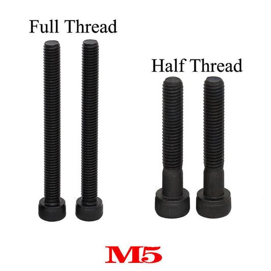 M5x6mm-250mm Black 12.9 High Tensile Allen Bolts Socket Cap Screws Hex Head