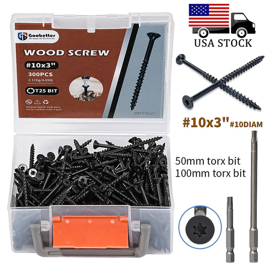 300pcs #10x3  Torx Trailer Deck Floorboard Screw Self Tapping Wood Fencing Screw