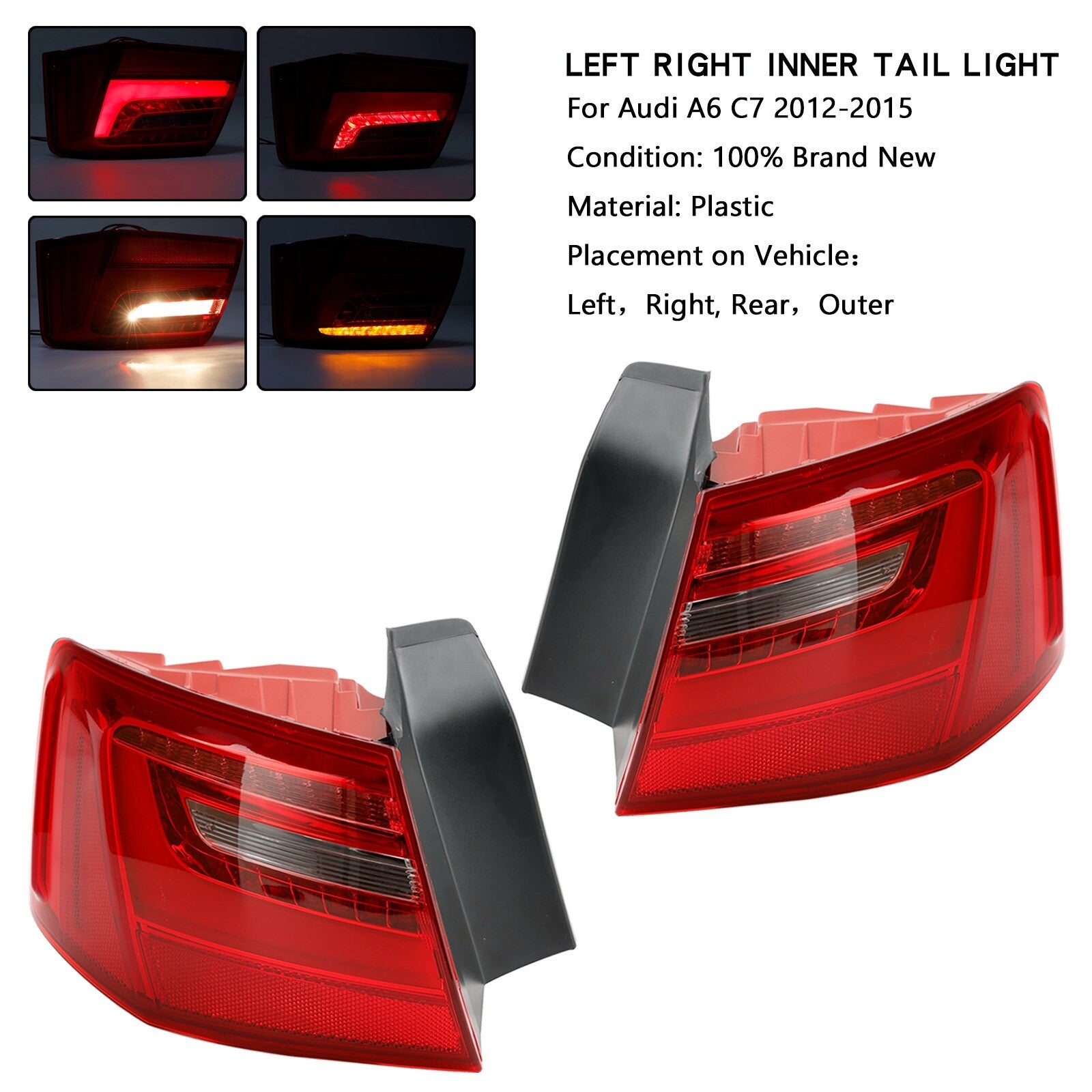 ya 1 8.5.1 Car L+R Outer LED Taillight Brake Light4GD945095 4GD945096For for AUDI A6 12-2015 U1