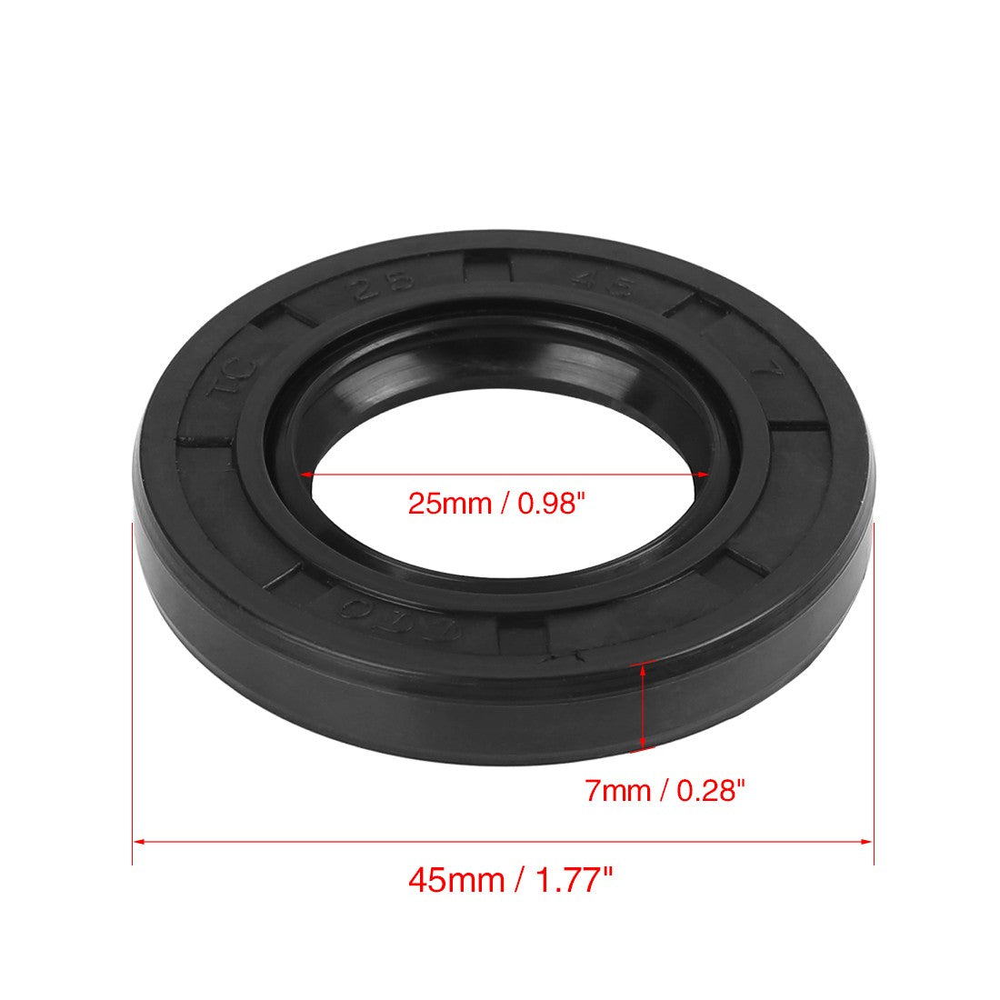 ya 5 8.7 25mm x 45mm x 7mm Rubber Double Lip TC Type Oil Shaft Seal