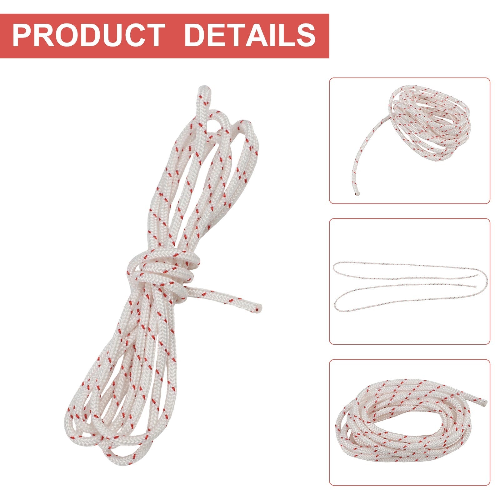 ya 14 4.5mm X 2 Metres Starter oil Pull Cord Rope For Strimmers Chainsaws Blowers