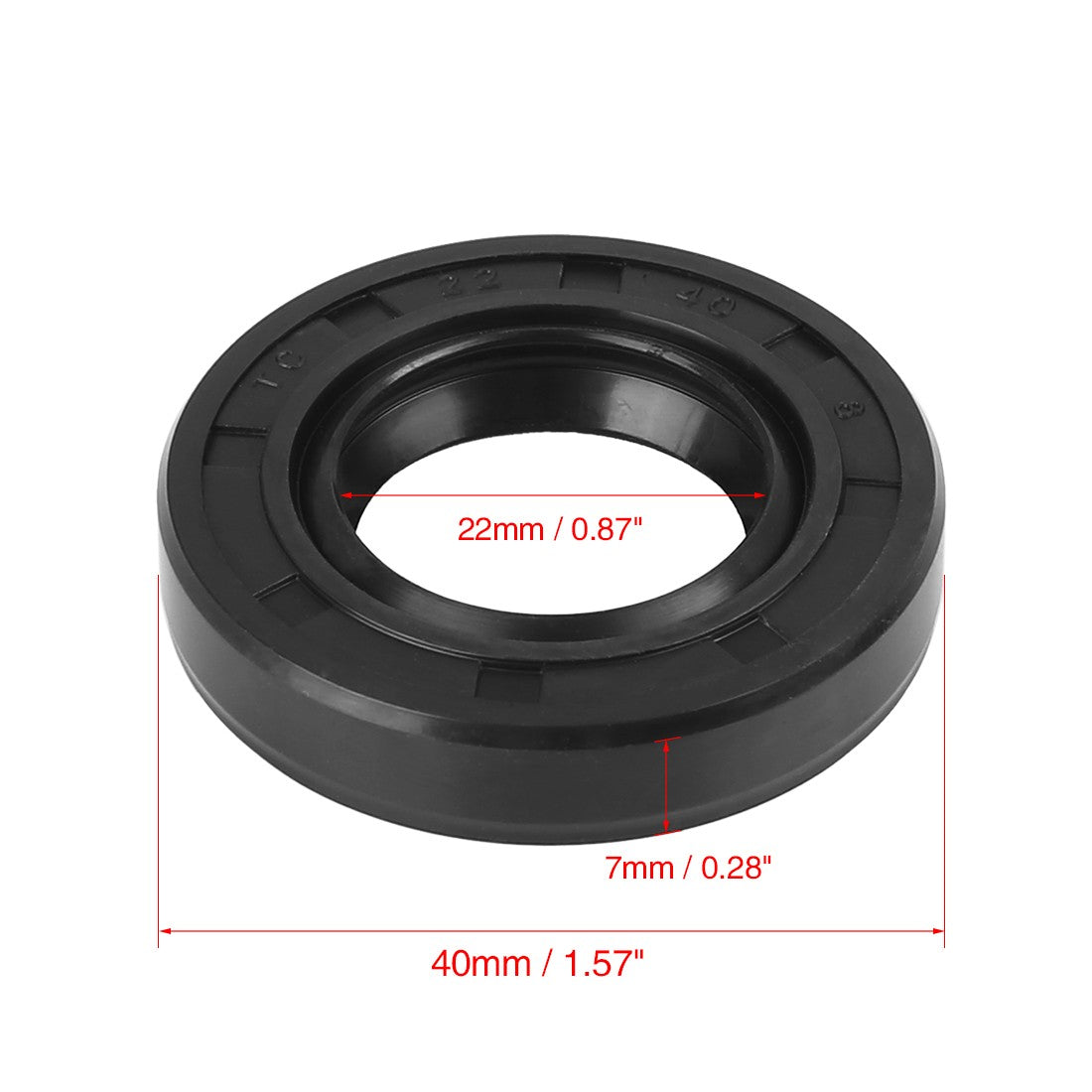 ya 5 8.7 22mm x 40mm x 7mm Rubber Double Lip TC Type Oil Shaft Seal