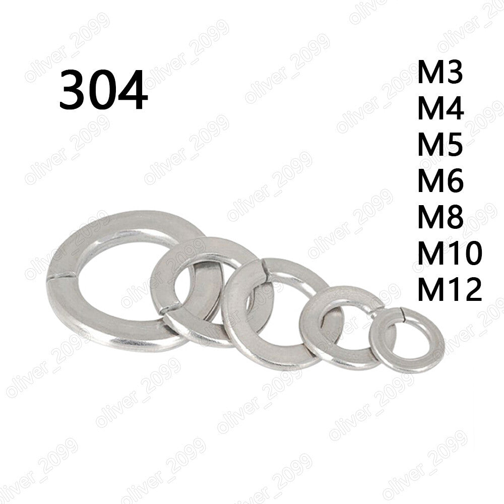 304 Stainless Steel Wave single Coil Spring Lock Washers M3 M4 M5 M6 M8 M10 M12