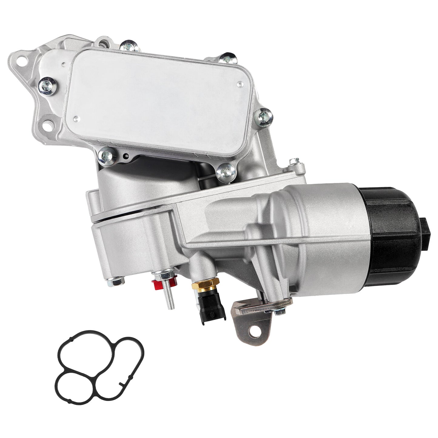 ya 5 8.7 Aluminum Engine Oil Cooler with Oil Filter Housing Adapter for Jeep Grand 3.0L