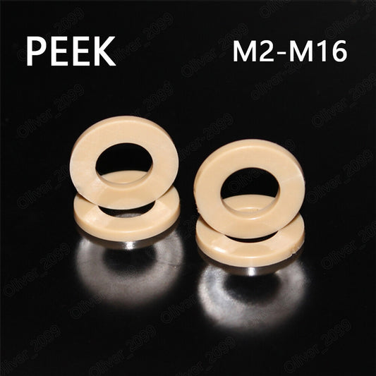 PEEK Plastic Flat Washers Insulation M2 M2.5 M3 M4 M5 M6 M8 M10 M12 M14 M16