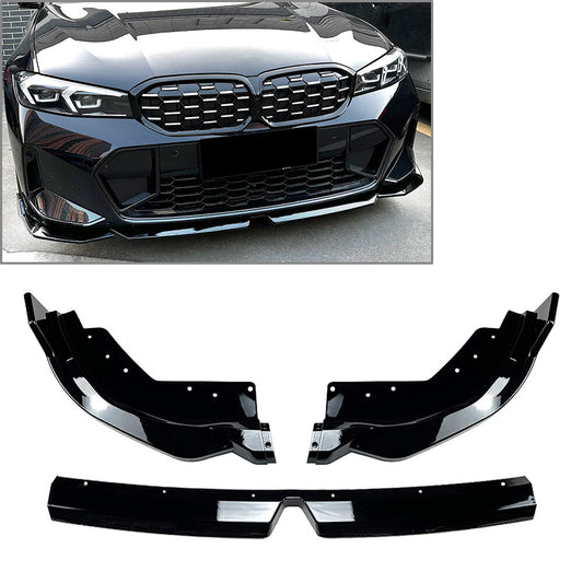 ya 4 6.17 Front Bumper Lip Spoiler Black for BMW 3 Series G20 LCI M Sport 320i 325i 2023+