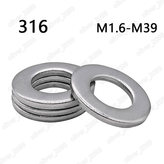 316 Stainless Steel Flat Washers Insulation M1.6 M2 M2.5 M3 M4 M5 M6 M8 M10-M39