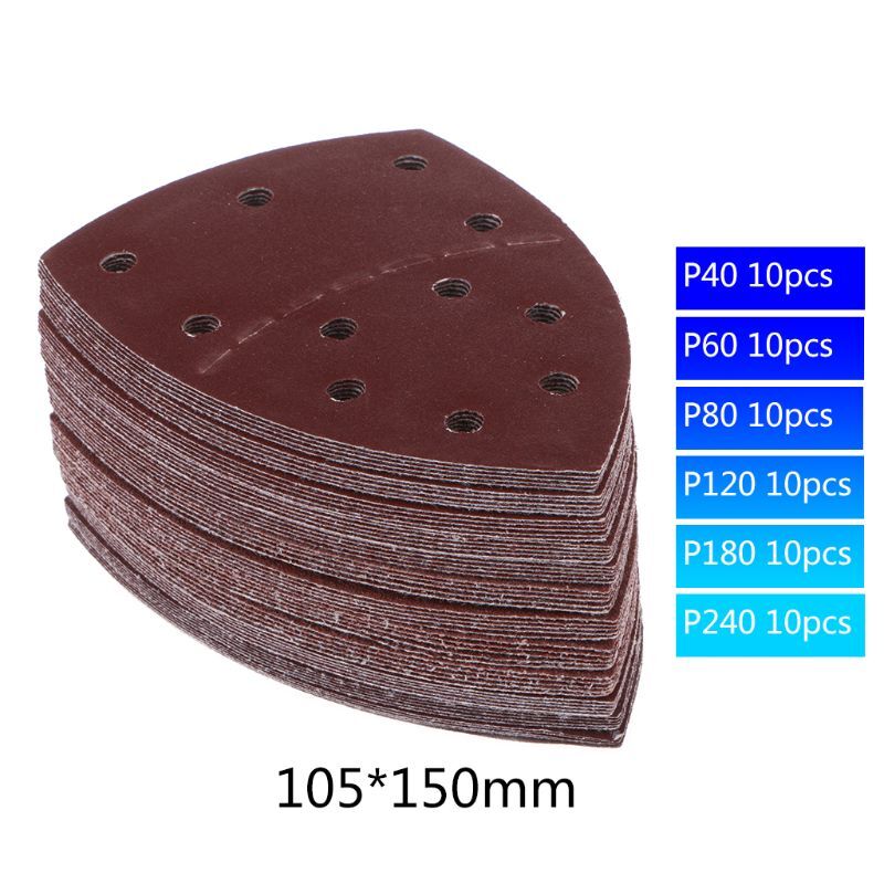 ya 14 60pcs 11-hole Sandpapers Sanding Sheets Abrasive Discs 40/60/80/120/180/240 Grit