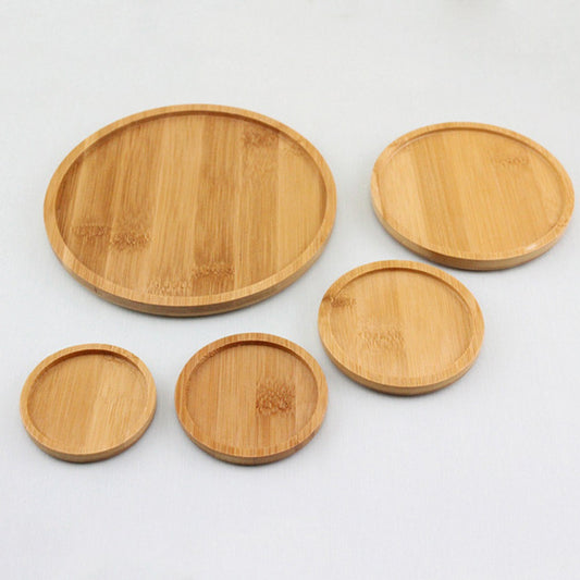 ya 14 6 Pcs Indoor Plant Saucer Round Flowerpot Tray Bamboo Saucers Pots