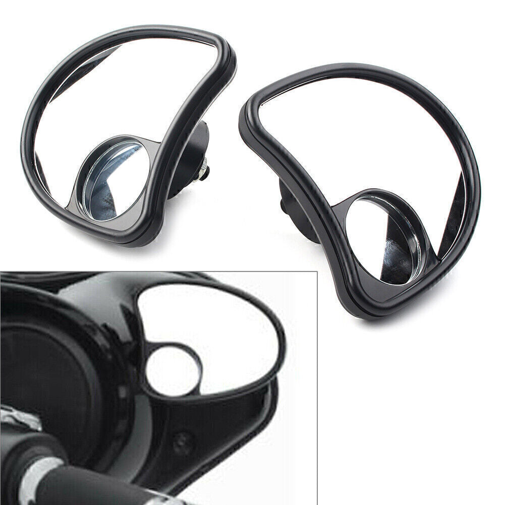 ya 4 6.21 Fairing Mount Mirrors Blind Spot Side Mirror Fit for Harley Batwing Touring 96-2013