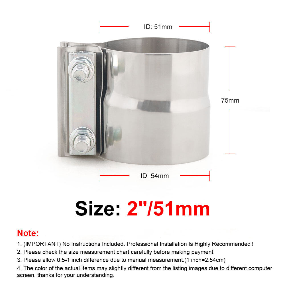 ya 1 6.30 2x 2 Lap Joint Reducing Band Clamp For Muffler Sleeve Coupler Stainless