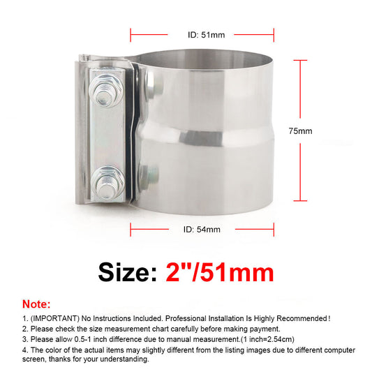 ya 1 6.30 2x 2 Lap Joint Reducing Band Clamp For Muffler Sleeve Coupler Stainless