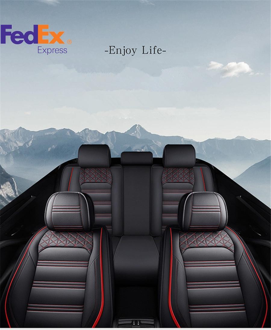 ya 12 5.22 All Seasons PU leather car Full Front+Rear Cushion 5-Seats Covers 6D Car-styling