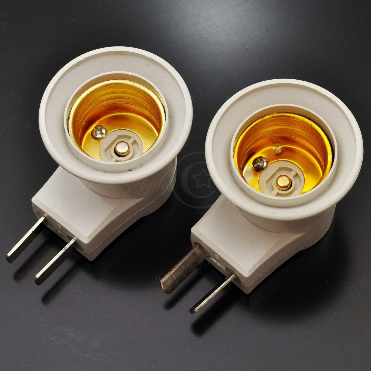 ya 14 2x Adjustable US/AU E27 Screw Socket LED Lamp Base Holder Adapter With Switch