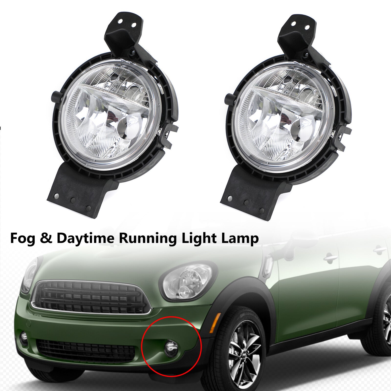 ya 1 8.5.2 Fog Light For 2011-2014 for Mini Cooper Countryman R60 Set of 2 Front Left and Right