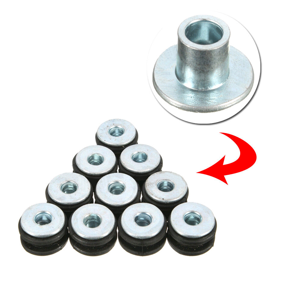 ya 5 8.7 10pcs 6mm Motorcycle Fairing Rubber Grommets Bolt Shockproof Kit Accessories