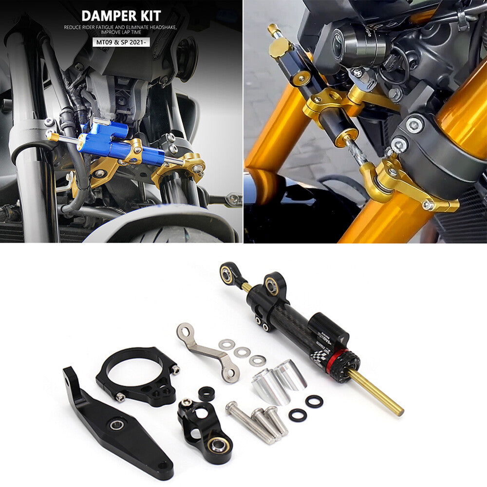 ya 2 7.16 New motorcycle CNC steering damper bracket kit for Yamaha MT09 MT09 SP 2021-2023