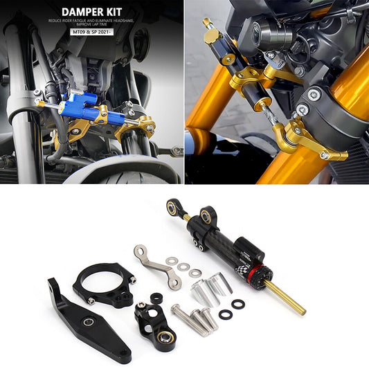 ya 2 7.16 New motorcycle CNC steering damper bracket kit for Yamaha MT09 MT09 SP 2021-2023