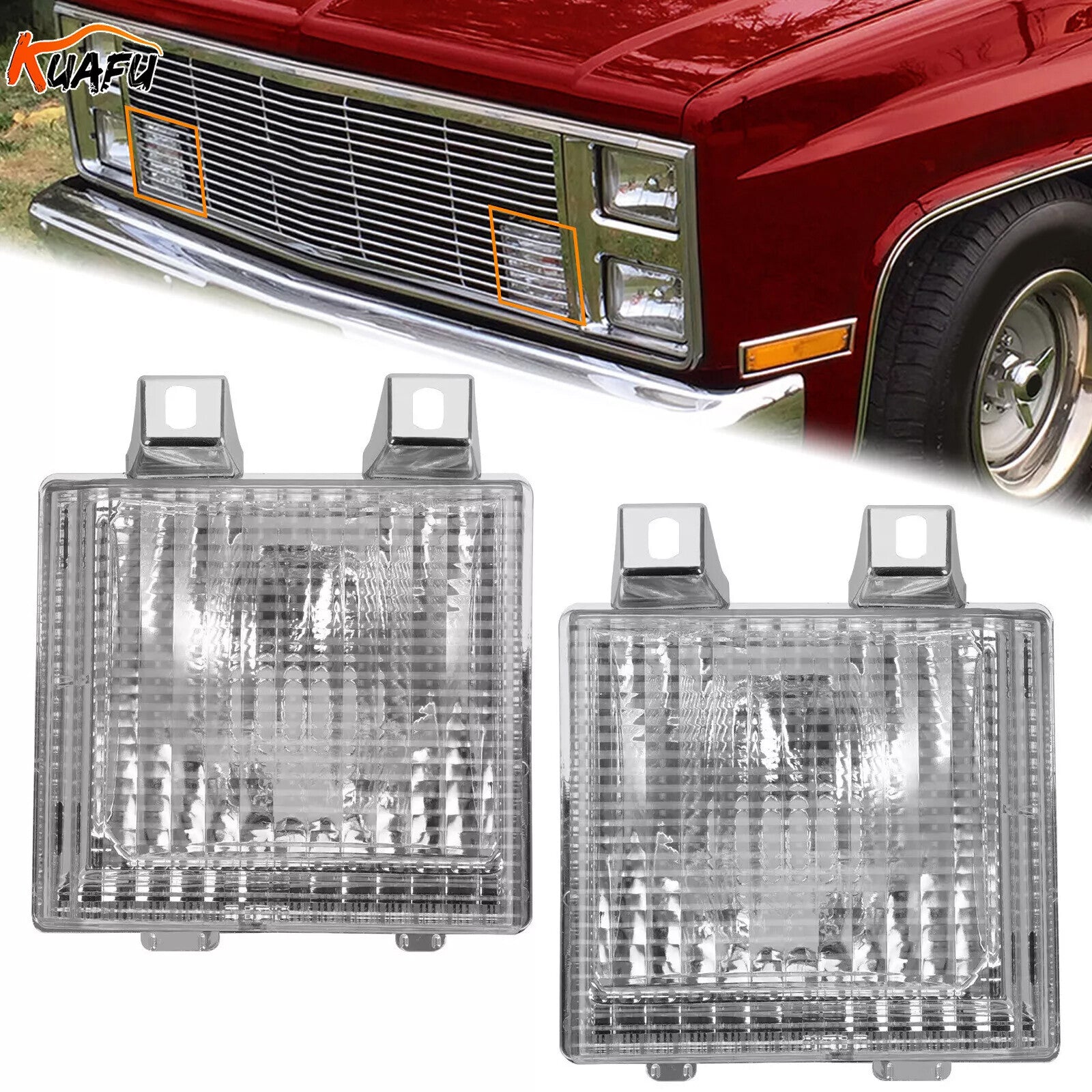 ya 4 6.17.2 For 83-91 for Chevy Blazer for GMC Park Turn Signal Side Corner Marker Lamp Light Set