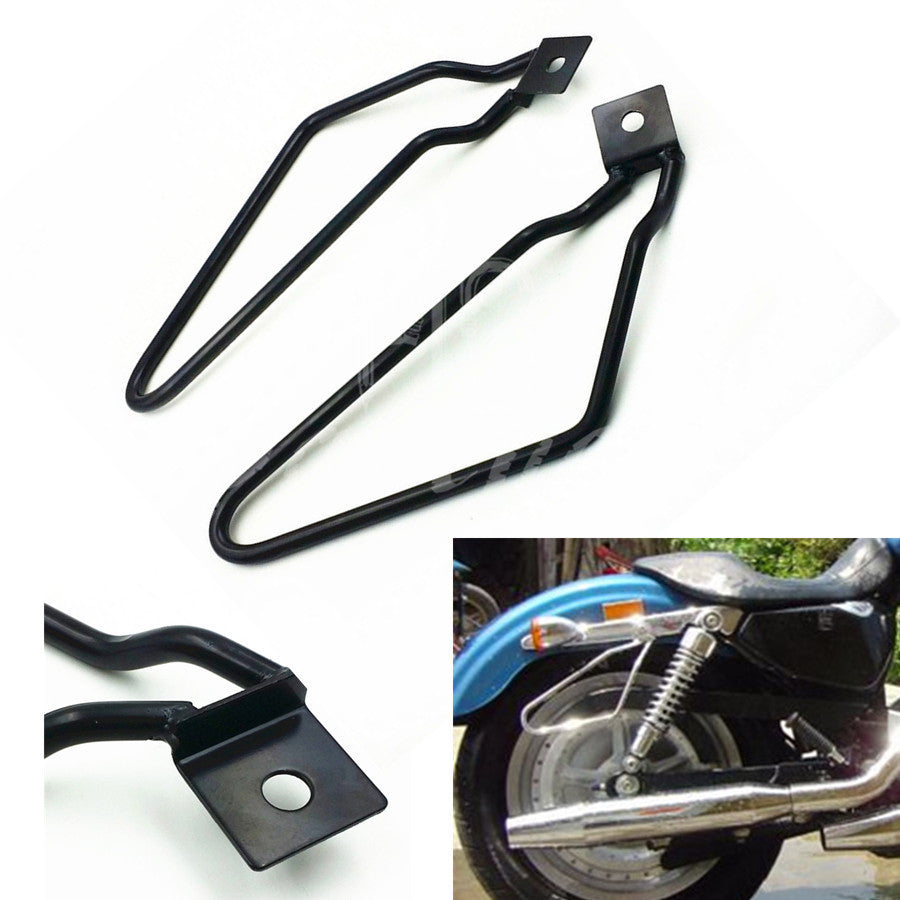 ya 12 5.21 Black Saddle Bag Support Bars Mount Bracket for Harley Sportster XL Dyna Fat Bob