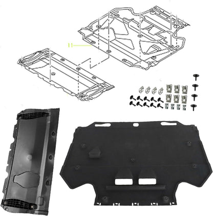 ya 5 8.7 Radiator Support Cover+Splash Guards+Clips for Audi A6 (4G/C7) A7 (4G) 2011-18