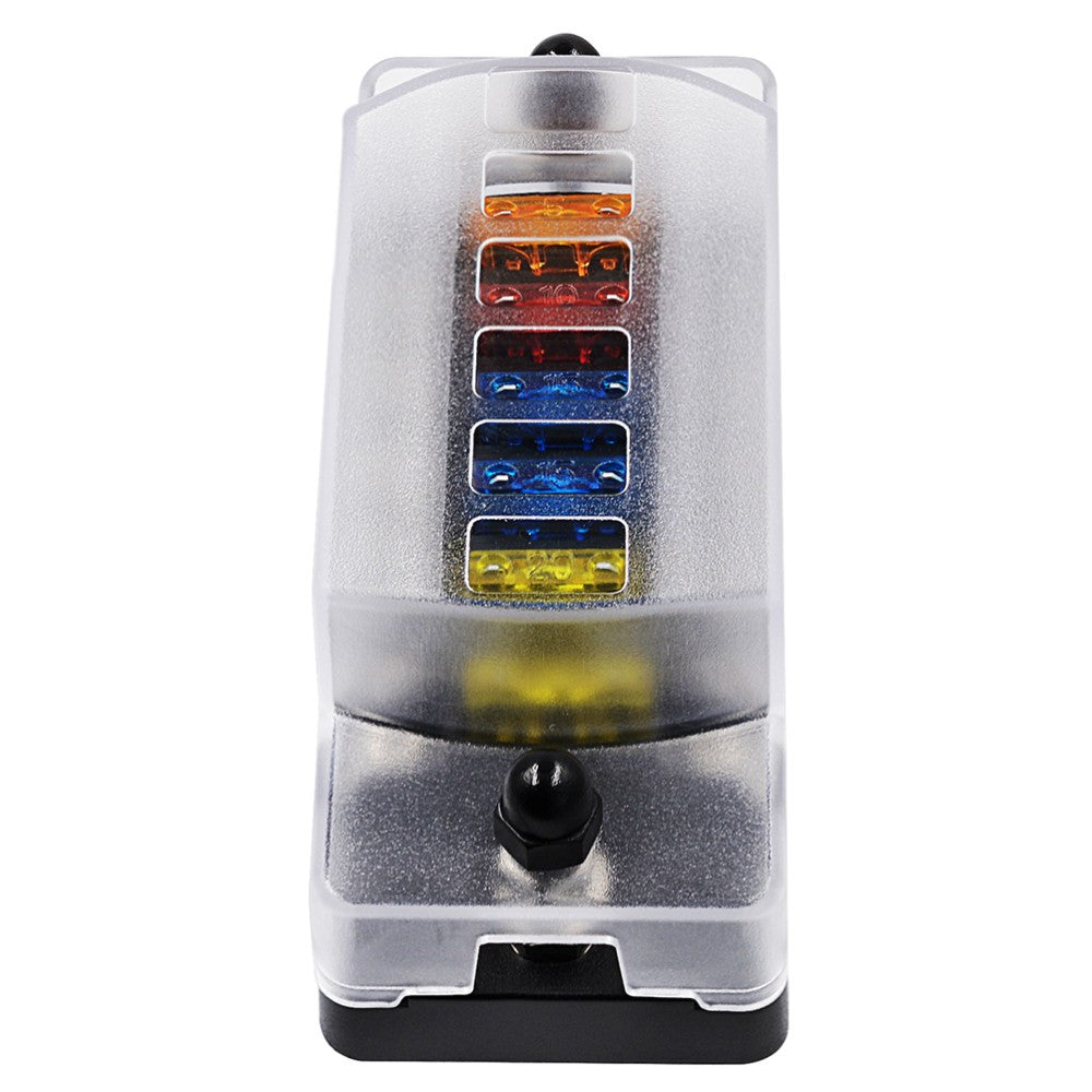 ya 5 8.7 Plastic Fuse Box 6 Ways Fuse Holder with 12pcs for Auto Boat RV Yacht