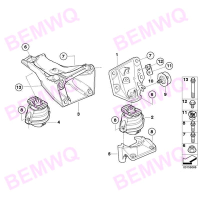 ya 11 10.28 Engine motor mounting bracket 22116760330 LH+RH suitable for 128i 328i 335i