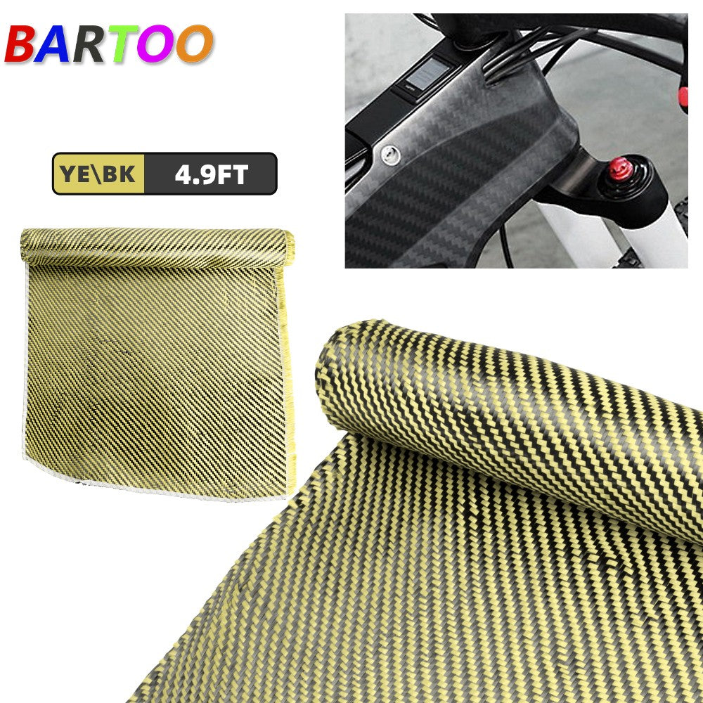 ya 16 12 x 4.9FT Twill Weave Black Yellow Carbon Fiber Fabric Cloth (3K, 9oz,12x59)