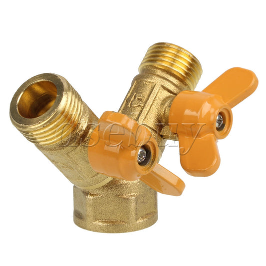 ya 14 15pcs BSP 1/2 601 Y Shape Tap Connector 2 Way Outlet Valves Tap Connector