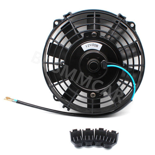 ya 12 5.22.2 8in Car Slim Fan Push Pull Electric Radiator Cooling 12V Mount Auto Cooler Kit