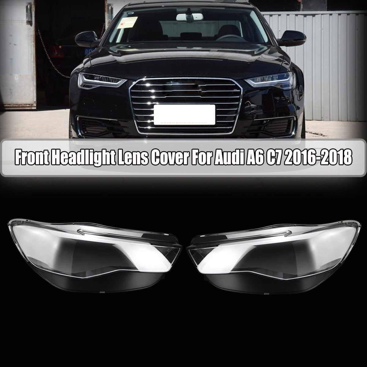 ya 13 5.27.2 Pair Left+Right Headlight Cover Lens Lampshade Clear for Audi for A6 C7 2016 17-2018