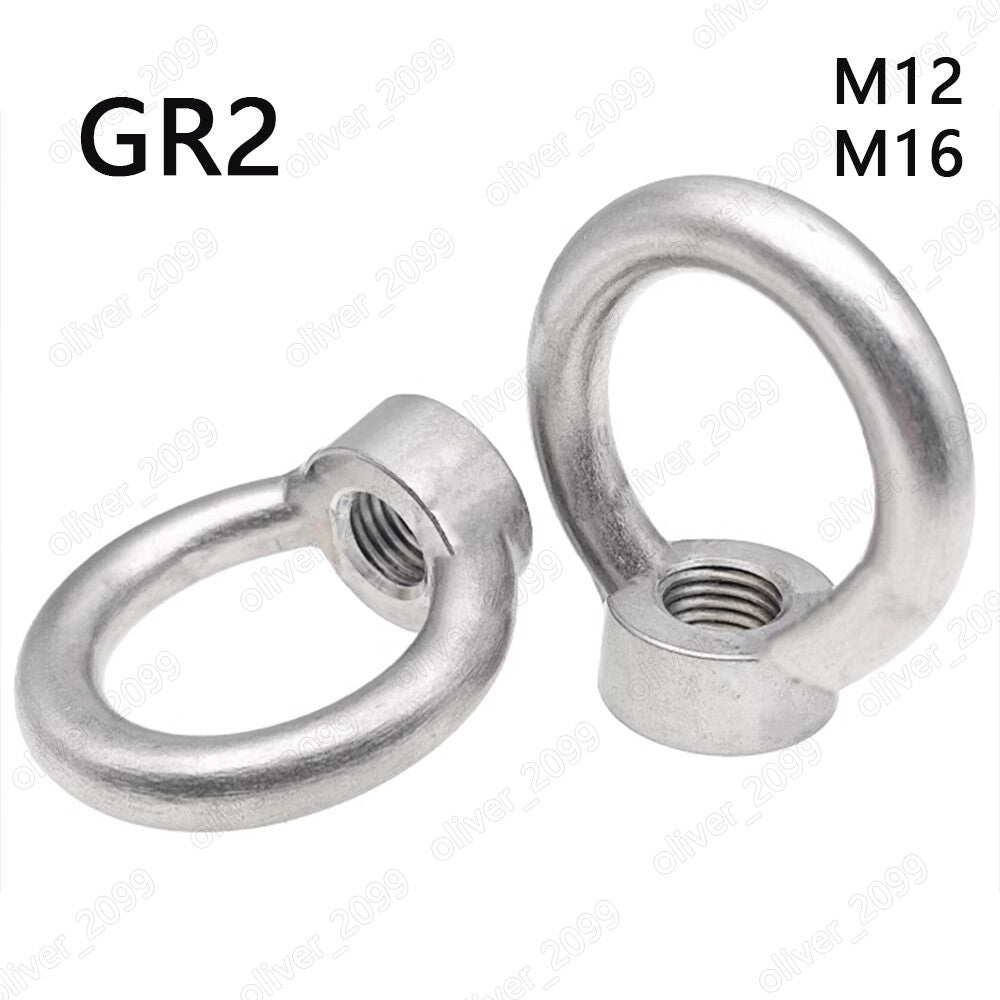 Titanium GR2 Shoulder Pattern Machinery LIFTING EYE NUTS M12 M16