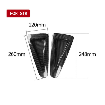 ya 11 10.28 Front Hood Fender Vent Scoop Cover Real Carbon Fiber For GTR R35 08-16 n
