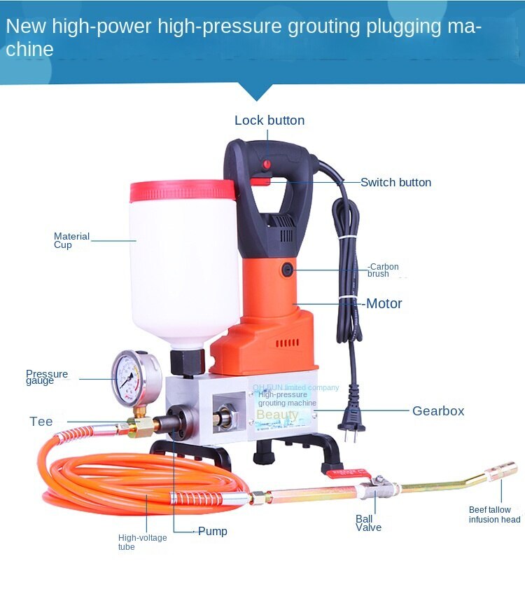 ya 26 High Pressure Grouting Plugging Machine 1500W Grouting Leak Repair Machine
