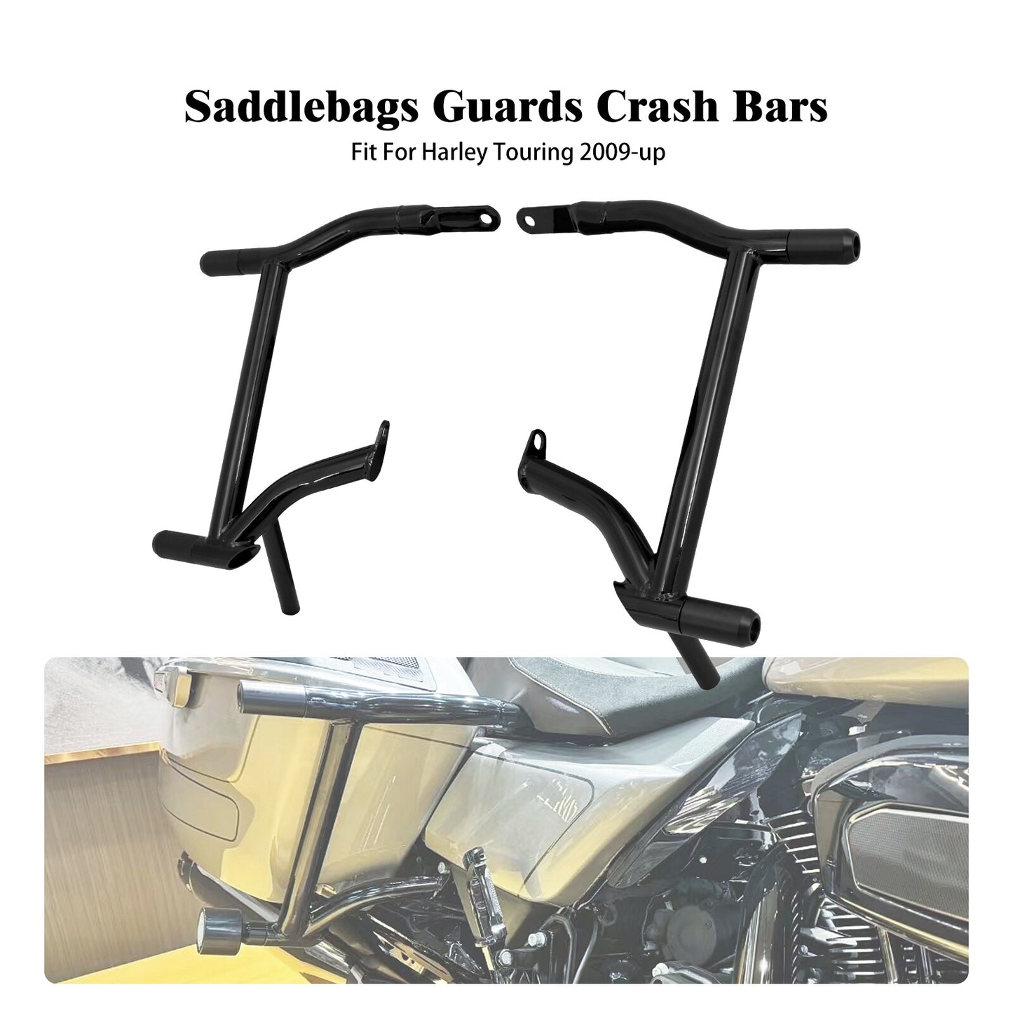 ya 5 8.7 1.25 Rear Saddlebag Guard Crash Bar for Harley Touring Road Electra Glide 09-25
