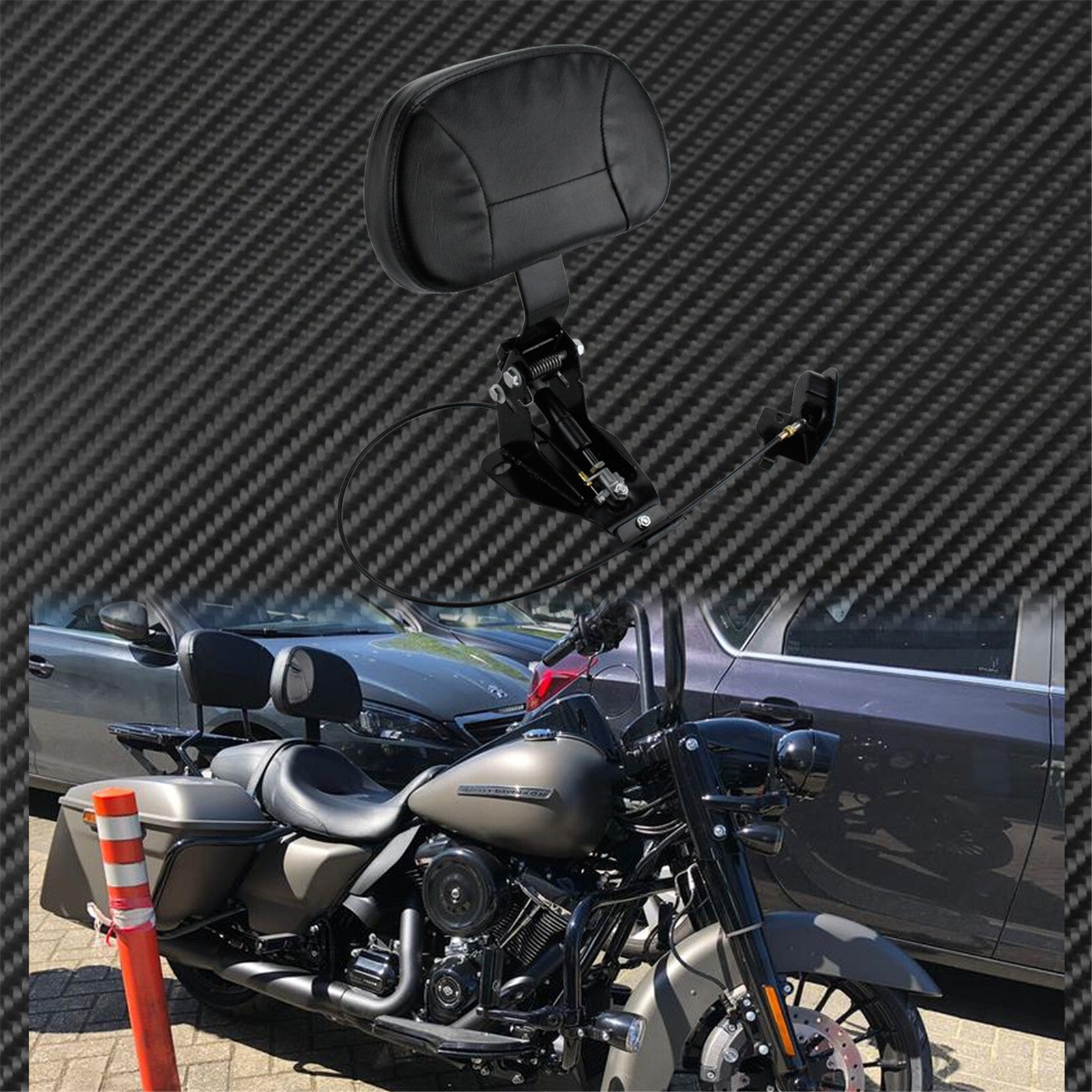 ya 3 6.25.3 Full Forward Adjustable Rider Backrest Mounting Fit for Harley Touring 2009-2020