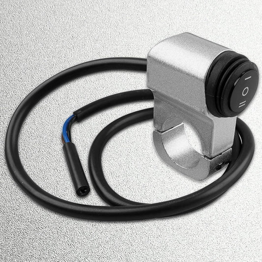 ya 1 7.4 Silver 12V Waterproof Motorcycle ATV Handlebar Headlight Switch 7/8 22-23mm
